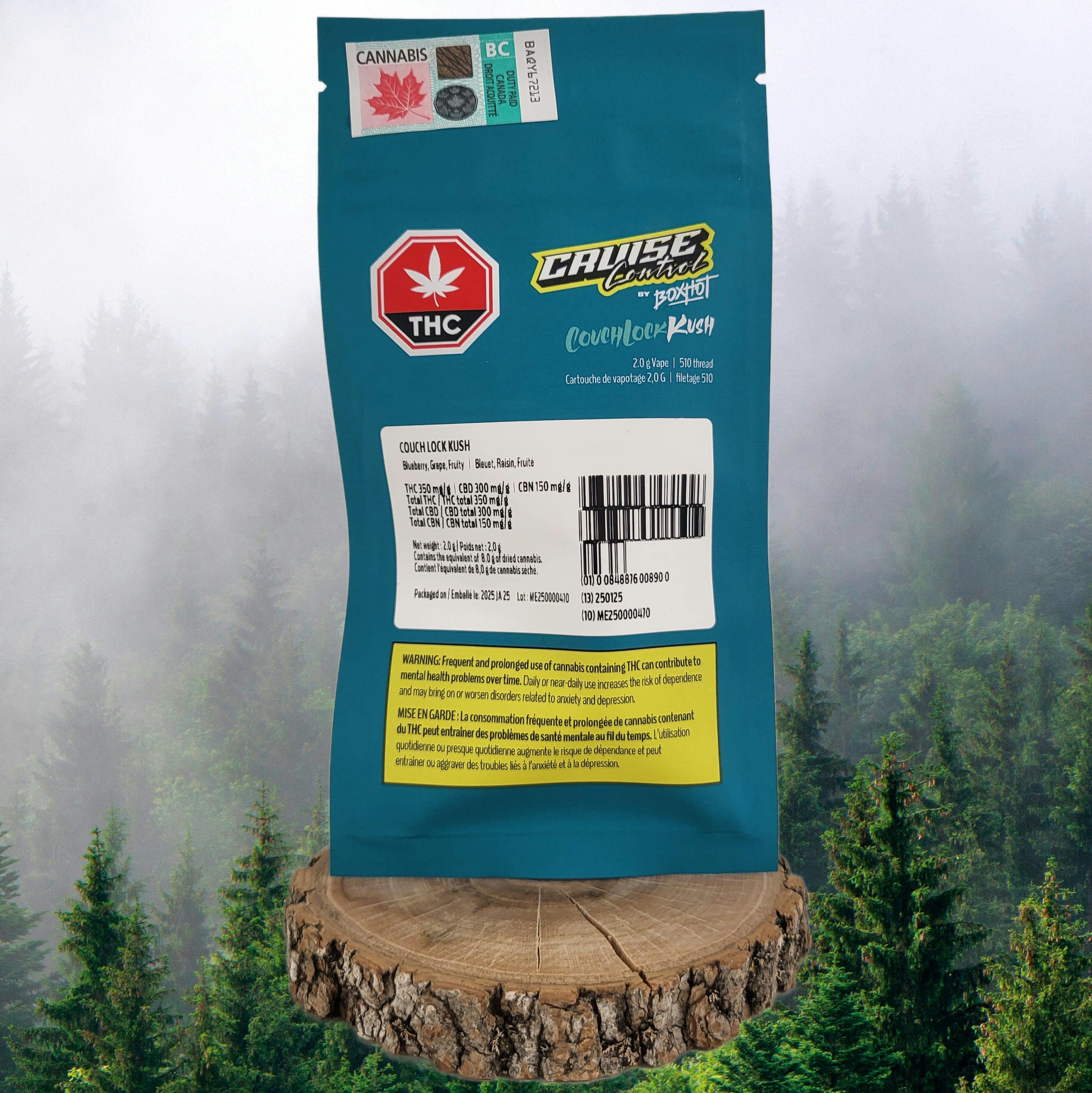 Cruise Control by BOXHOT | COUCHLOCK KUSH 510 CARTRIDGE | 2g