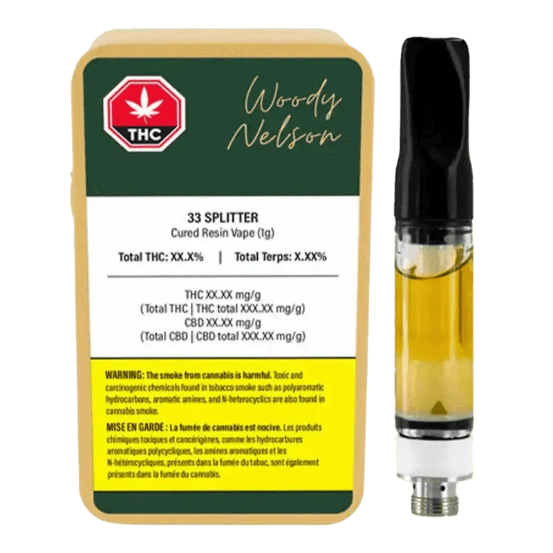 Woody Nelson | 33 SPLITTER CURED RESIN CARTRIDGE | 1g
