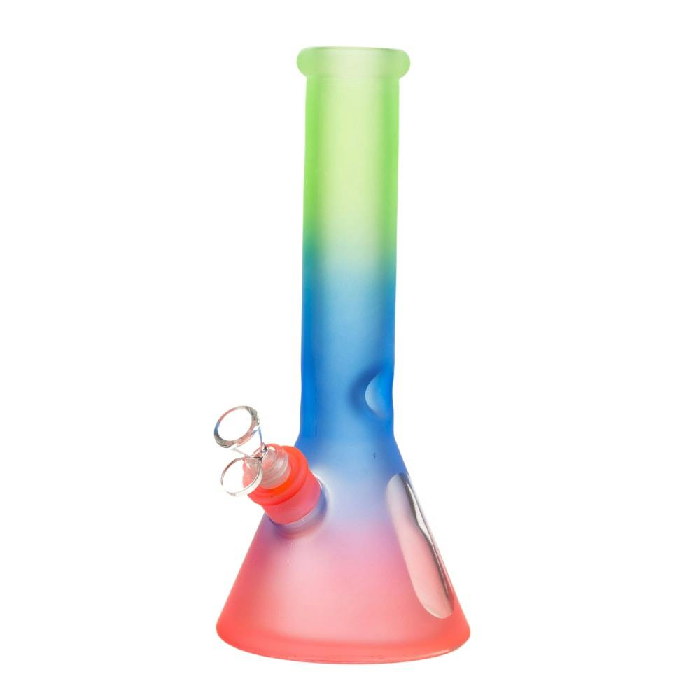 12" 7mm Iridescent Glass Bong w/ Gift Box (Green)
