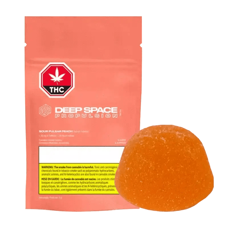 SOUR PULSAR PEACH THC:CAFFEINE