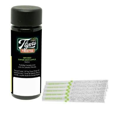 Claybourne | FROSTED FLYERS SUPER SOUR APPLE INFUSED PRE-ROLLS | 5 x 0.5g