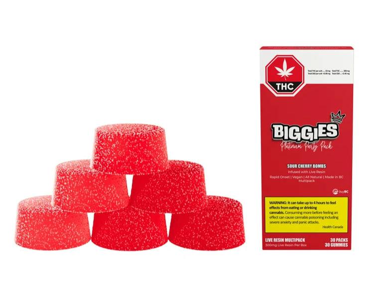 BIGGIES | SOUR CHERRY BOMBS LIVE RESIN CHEWS MULTI-PACK LTO | 30 x 10mg