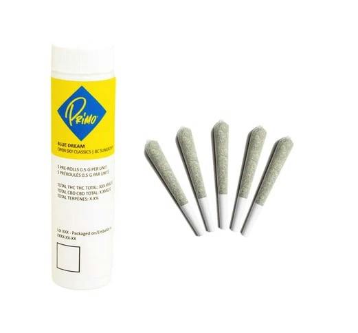 Primo | BLUE DREAM PRE-ROLLS | 5 x 0.5g