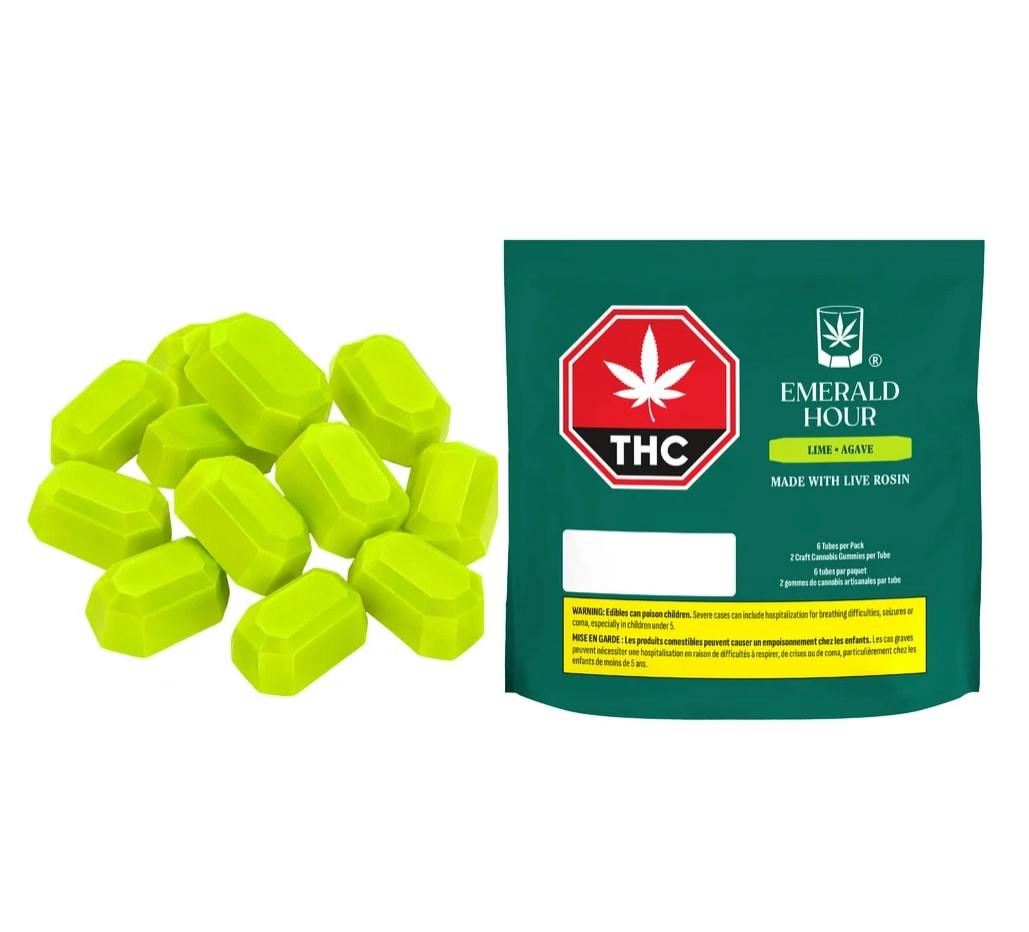 Emerald Hour | LIME AGAVE DIAMOND ROSIN BLEND CHEWS MULTIPACK | 12 x 5mg