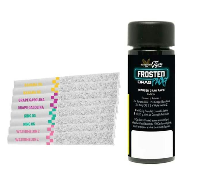 Claybourne | FROSTED FLYERS DRAG PACK INFUSED PRE-ROLLS | 8 x 0.35g
