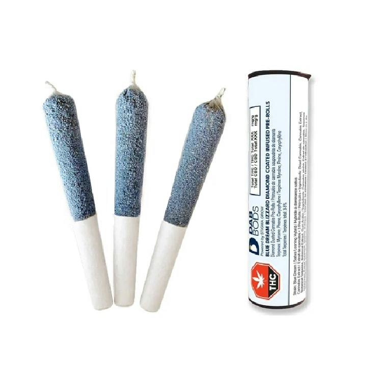 Dab Bods | BLUE DREAM BLIZZARD INFUSED PRE-ROLLS LTO | 3 x 0.6