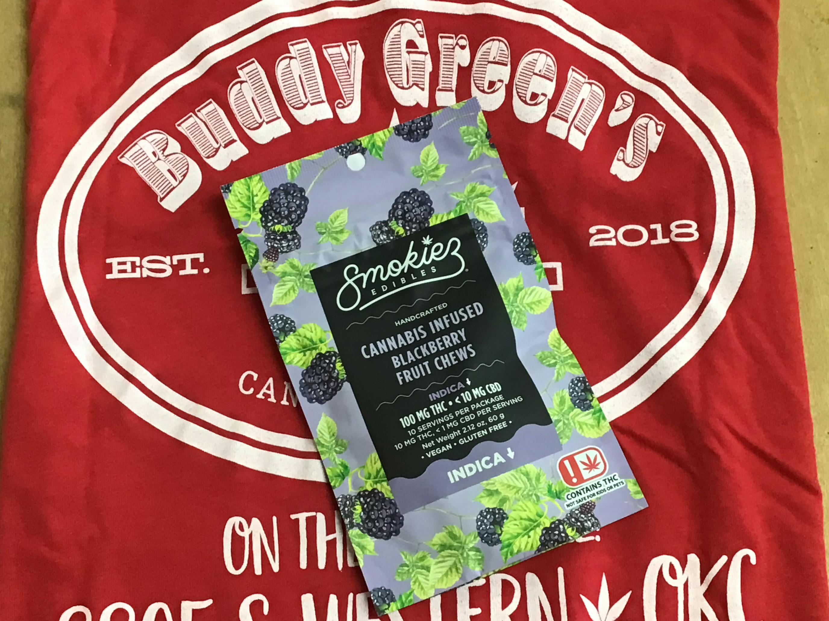 Blackberry Fruit Chews | 100mg | 10ct | 100mg/ea by Smokiez Edibles