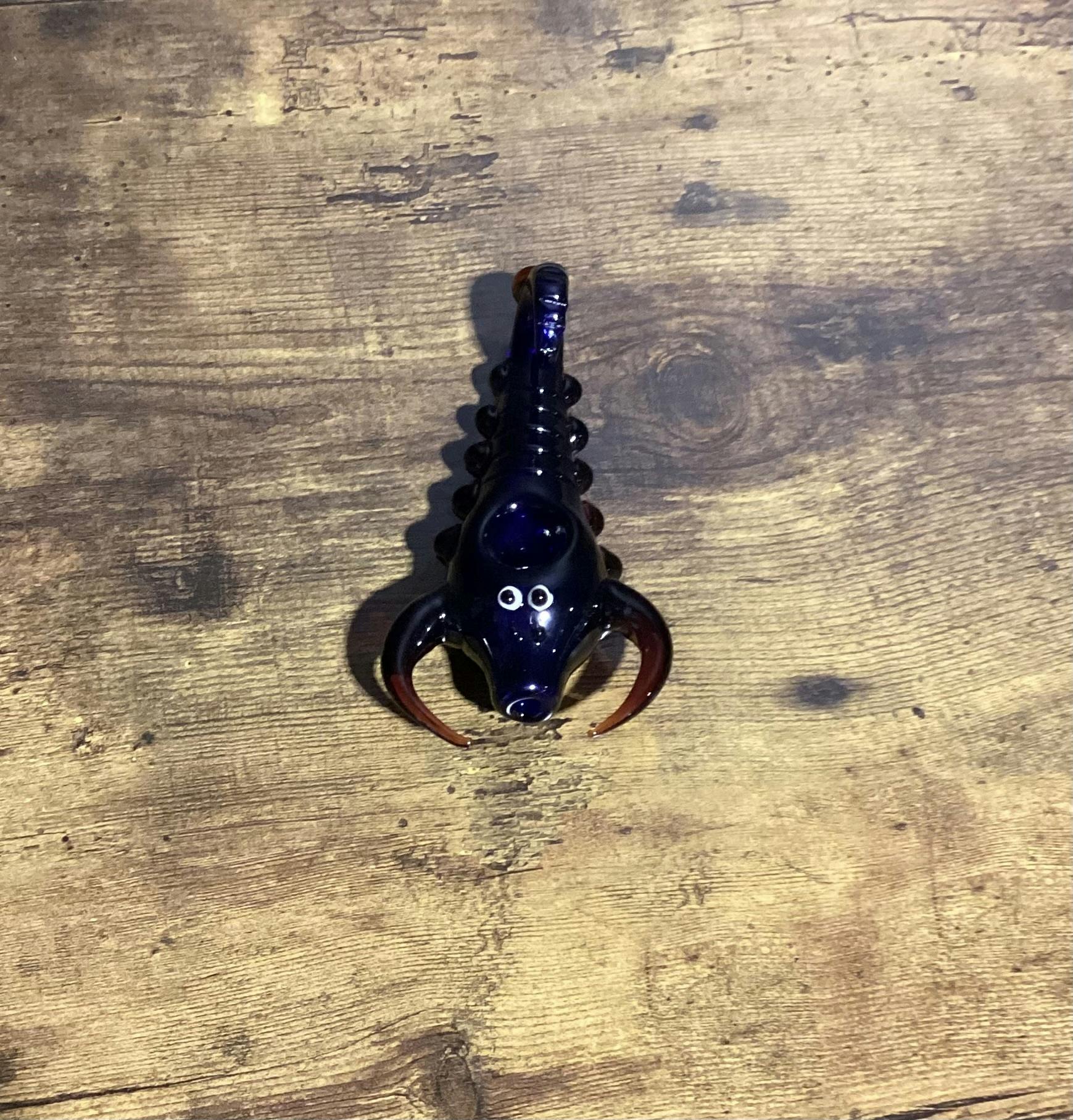 5" Colored Glass Scorpion Pipe