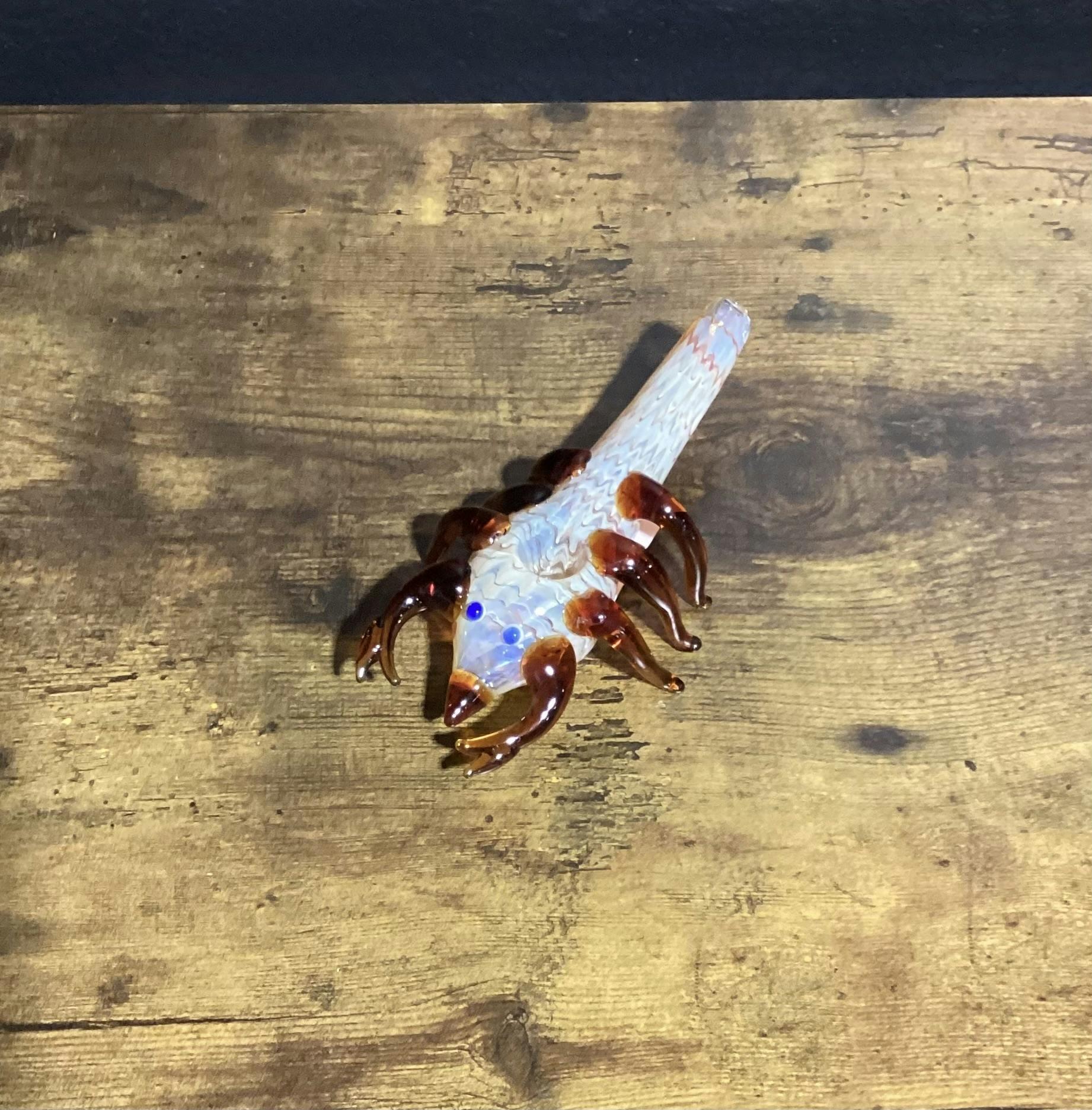 7" Color Changing Raked Glass Scorpion Pipe