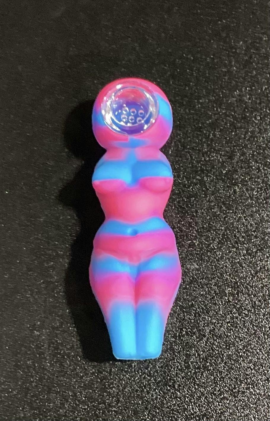Colorful Blue Pink Silicone Pipe at Apogee Dispensary - Sunland Park