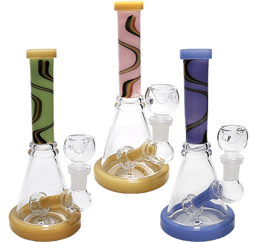 LB | 8" WIG WAG SHOWER PERC WATER PIPE