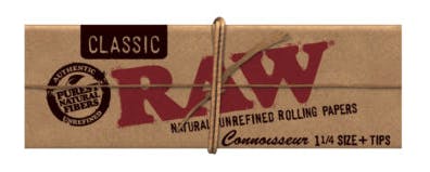 Classic Natural Hemp Connoisseur 1 1/4" Papers w/Tips