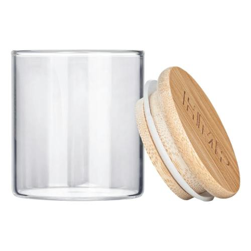 Small Glass Storage Jar w/ Bamboo Lid