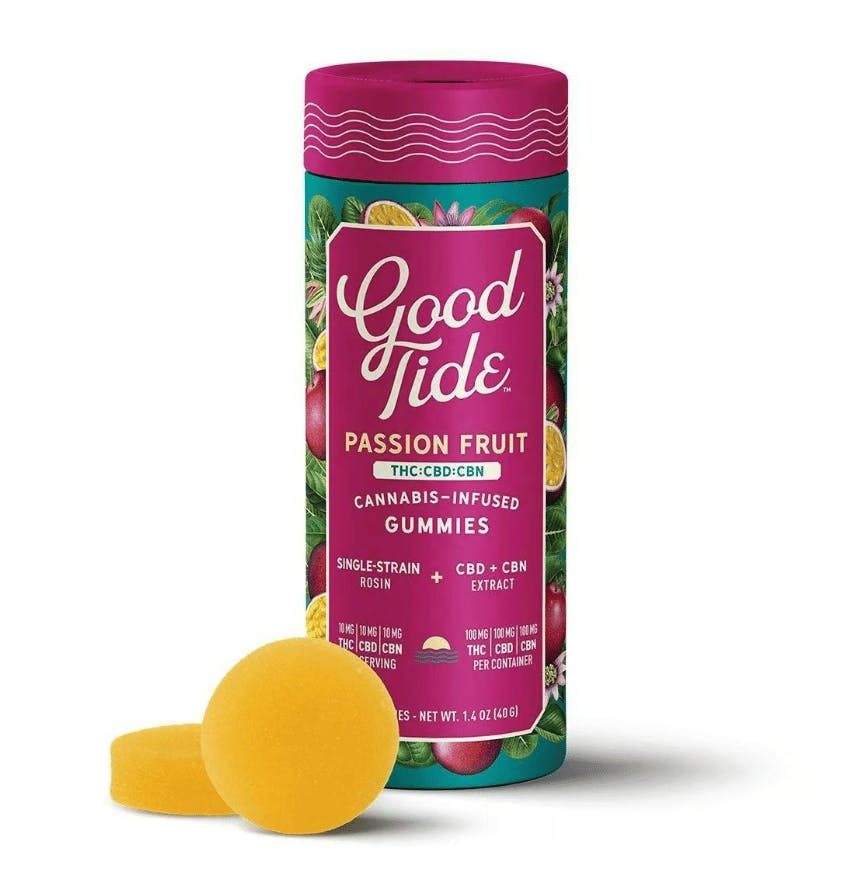 Good Tide - Passionfruit Rosin 1:1:1 THC/CBD/CBN Gummies 100mg - Gummies - CBN/THC/CBD