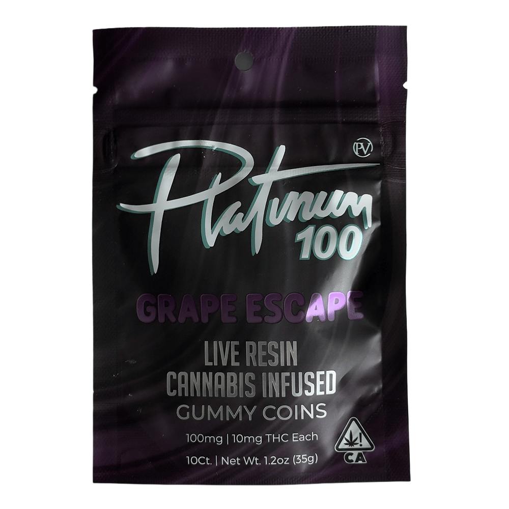Platinum Vape - Grape Escape - 100mg Live Resin Gummies - Gummies - Indica