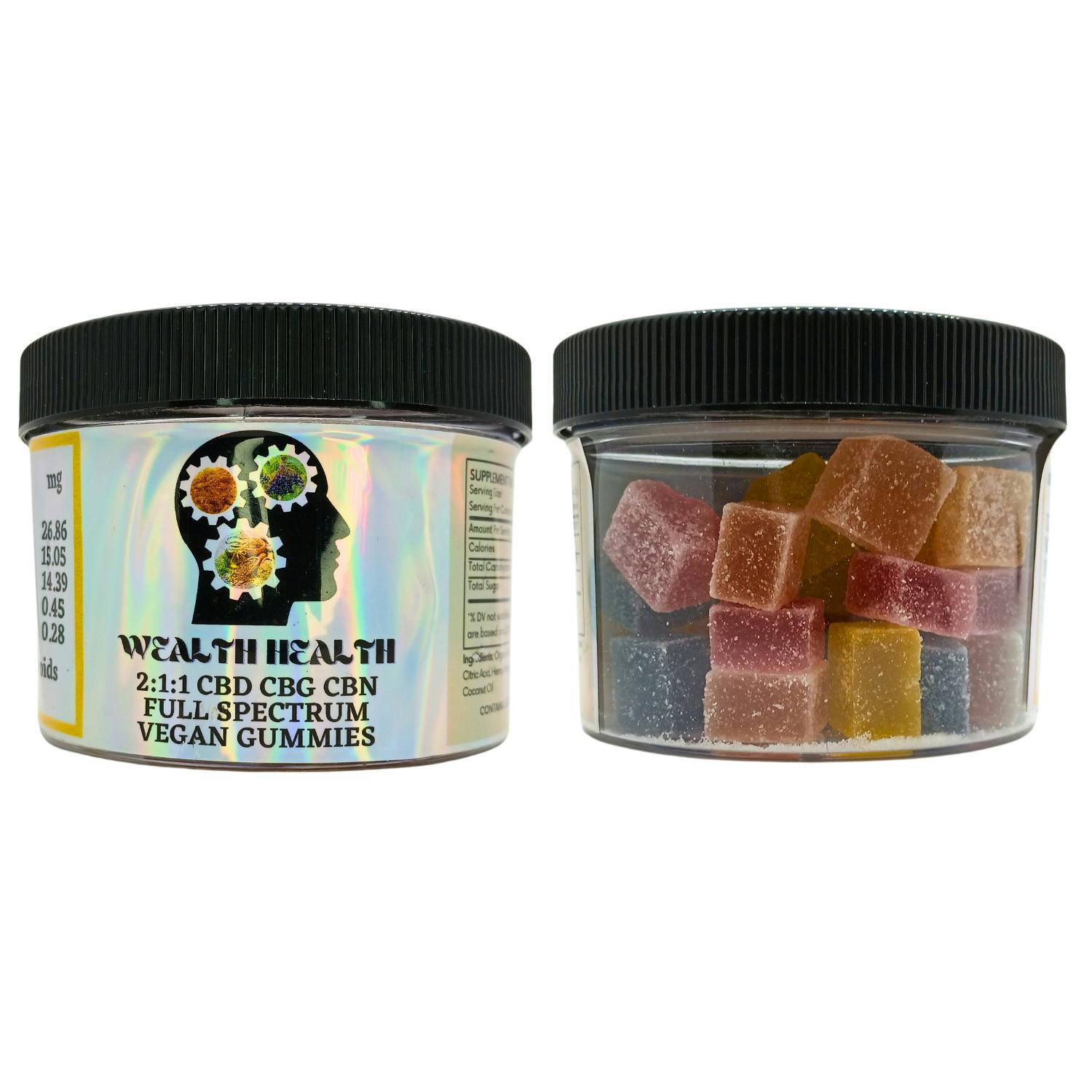 WEALTH HEALTH 2:1:1 CBD:CBG:CBN 1500MG VEGAN GUMMIES REC