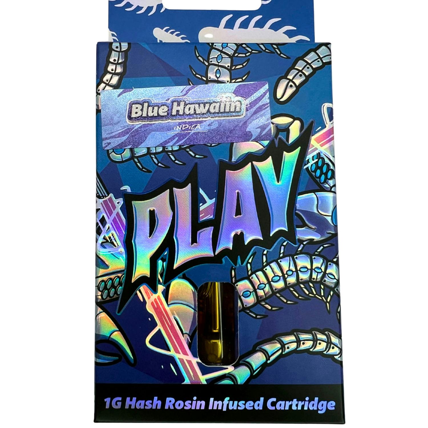 PLAY BLUE HAWAIIN 1G HASH ROSIN INFUSED VAPE CART REC