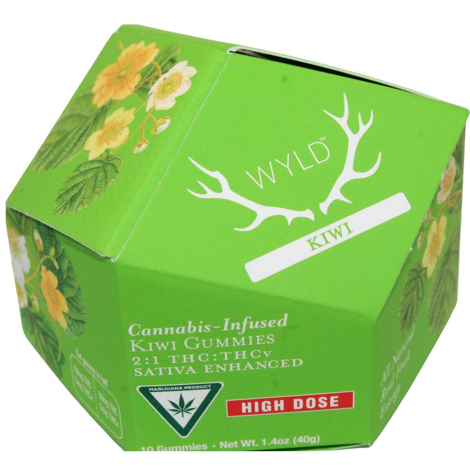 WYLD KIWI 2:1 THC:THCv 200MG GUMMIES REC