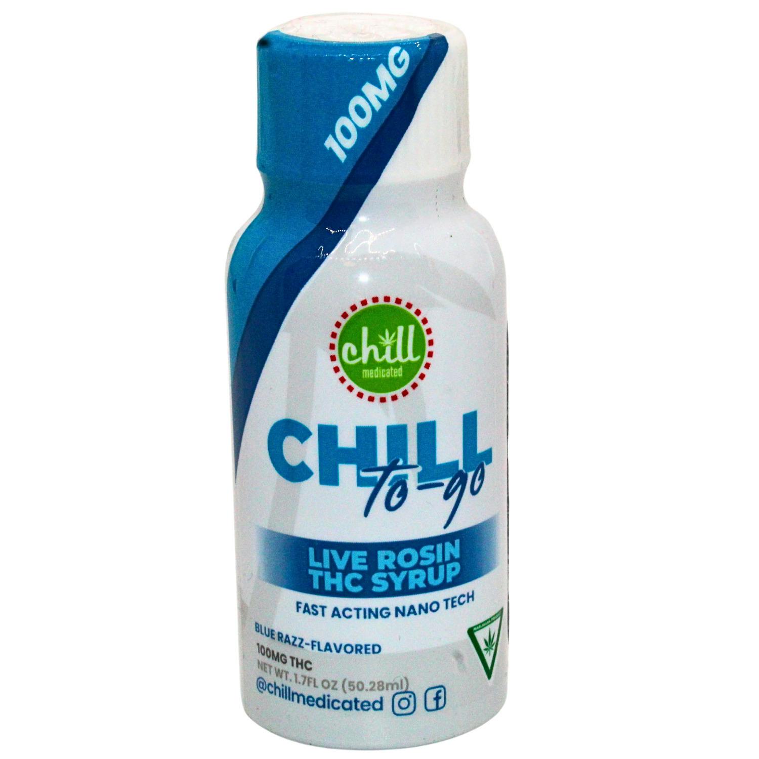 CHILL MEDICATED BLUE RAZZ 100MG TO-GO LIVE ROSIN SYRUP REC