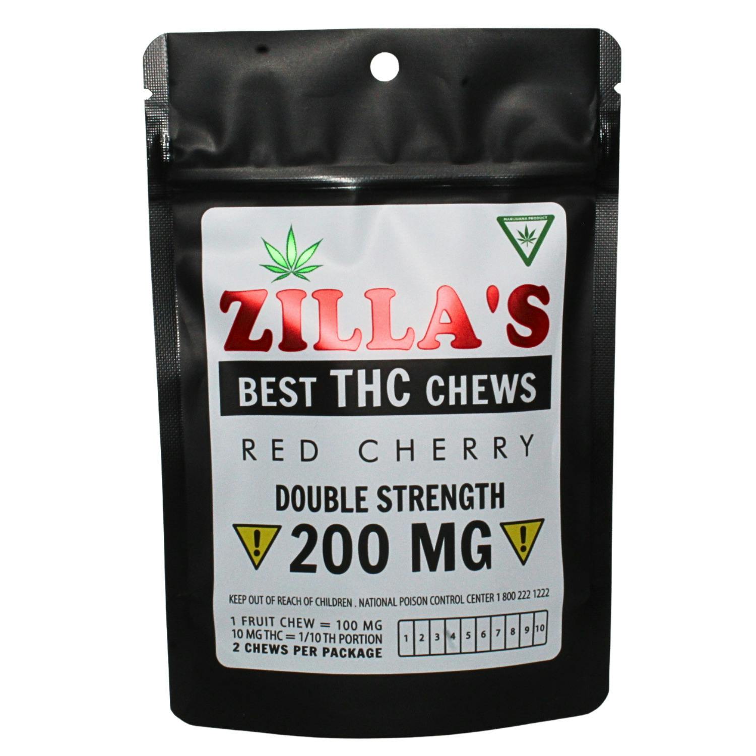 ZILLAS RED CHERRY 200MG TAFFY REC