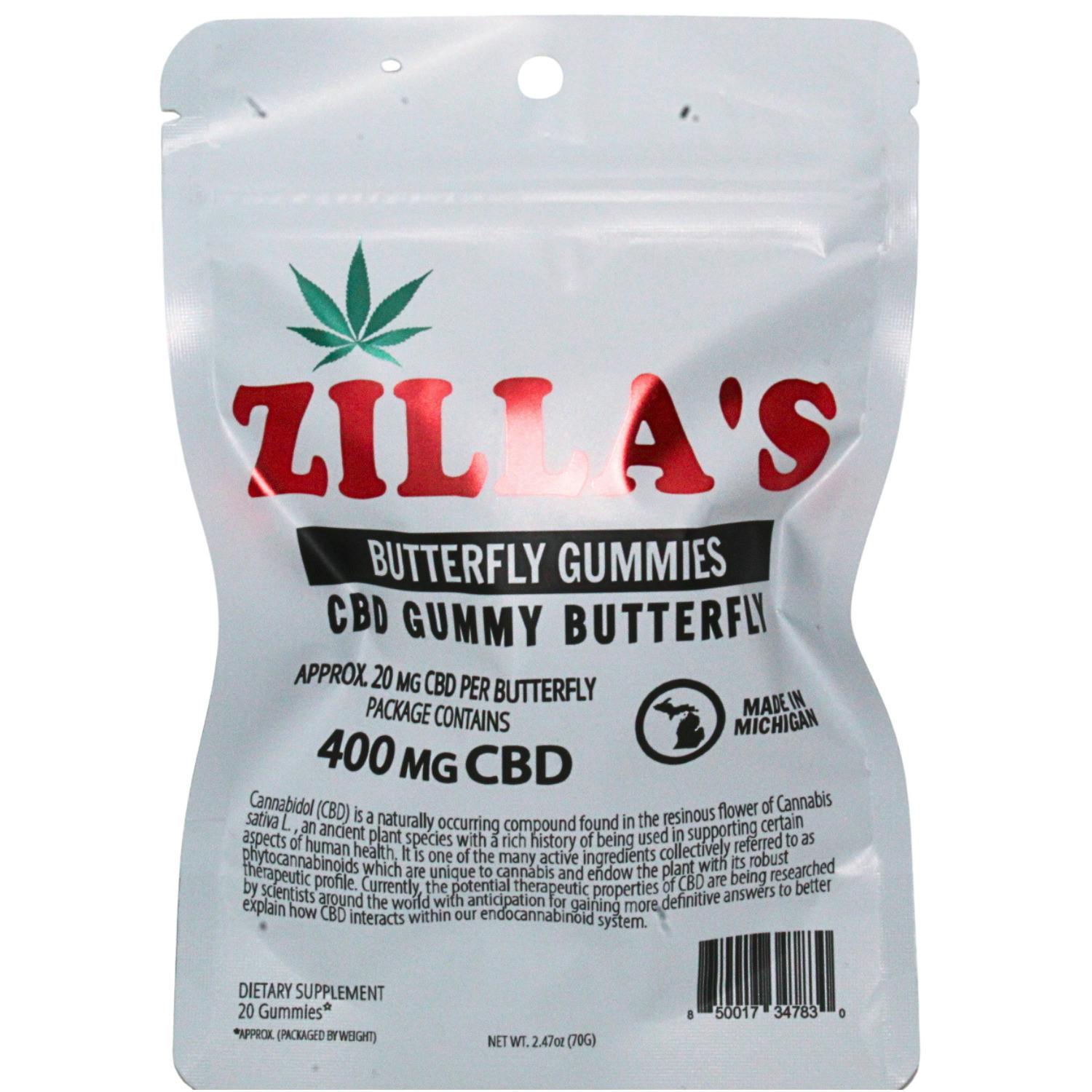ZILLAS CBD BUTTERFLY GUMMIES 400MG REC