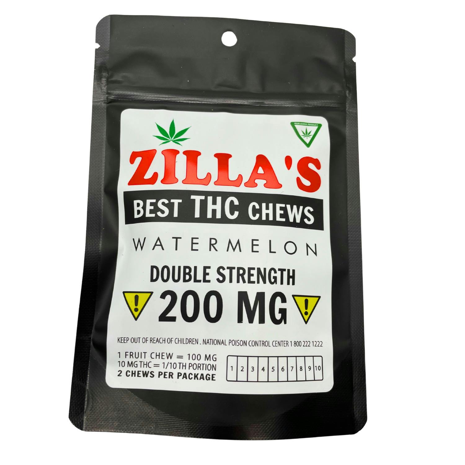 ZILLAS WATERMELON 200MG TAFFY REC