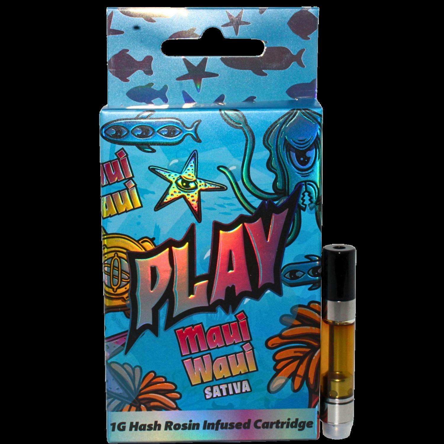 PLAY MAUI WAUI 1G HASH ROSIN INFUSED VAPE CART REC