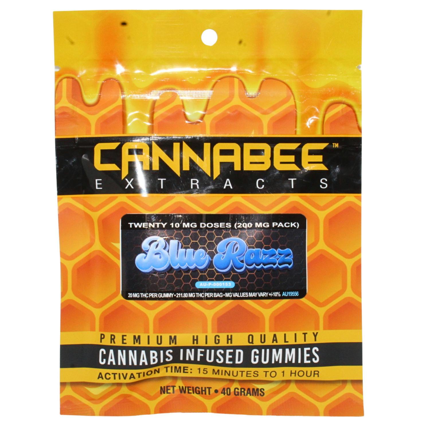 CANNABEE EXTRACTS BLUE RAZZ 200MG LIVE RESIN CBG GUMMIES REC