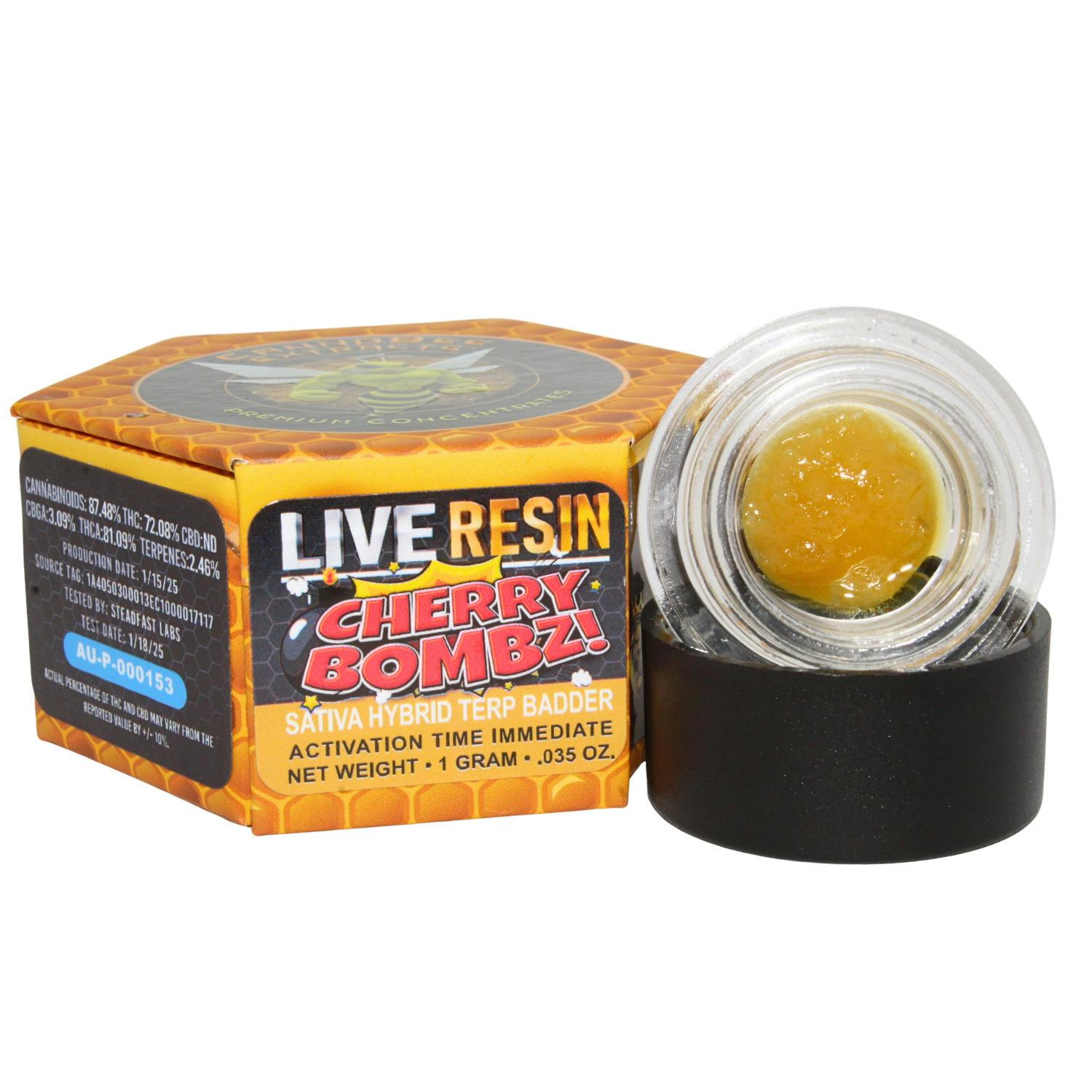 CANNABEE EXTRACTS CHERRY BOMBZ 1G LR TERP BADDER REC