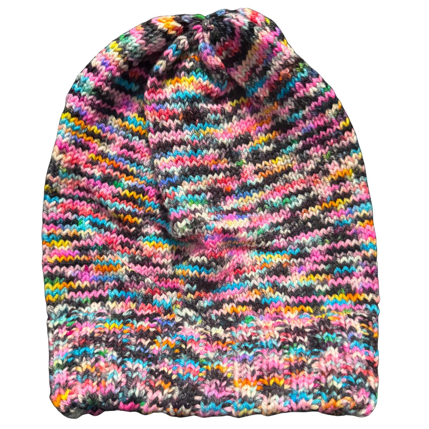 GALILEOCRAFTS BLACK W/ NEON PINK BLUE AND ORANGE STRIPED HAT