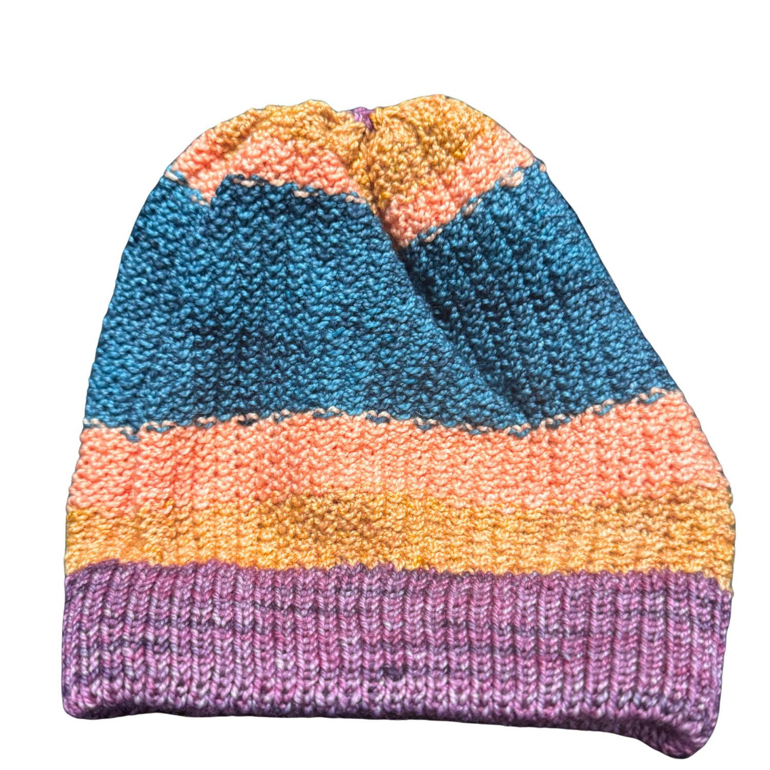 GALILEOCRAFTS TEAL YELLOW ORANGE, AND PURPLE STRIPED HAT