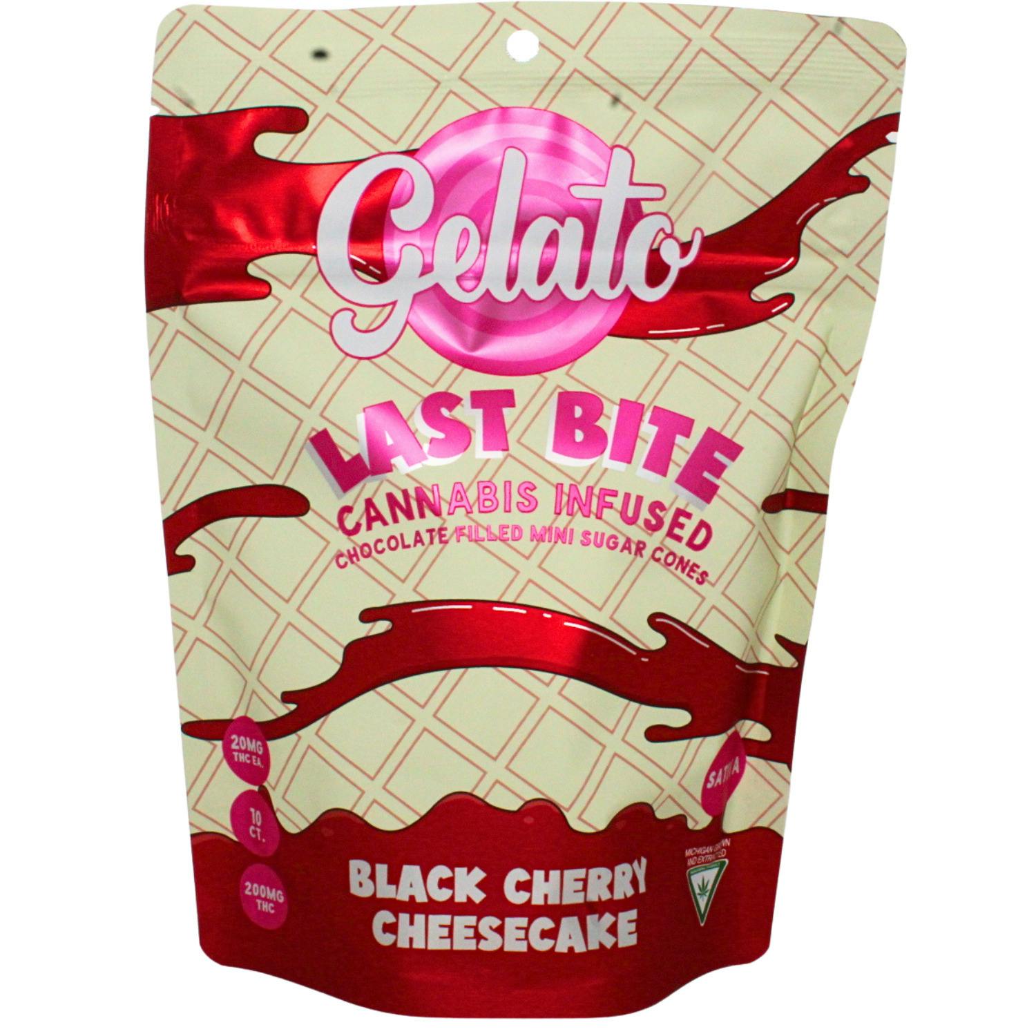 GELATO BLACK CHERRY CHEESECAKE LAST BITES 200MG INFUSED CONES REC