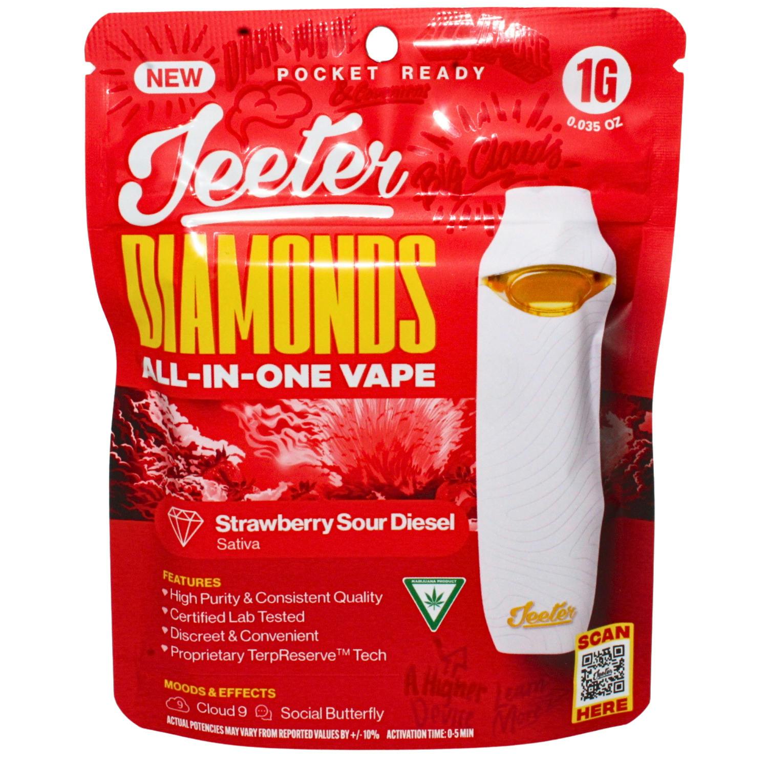 JEETER STRAWBERRY SOUR DIESEL 1G DISPOSABLE REC