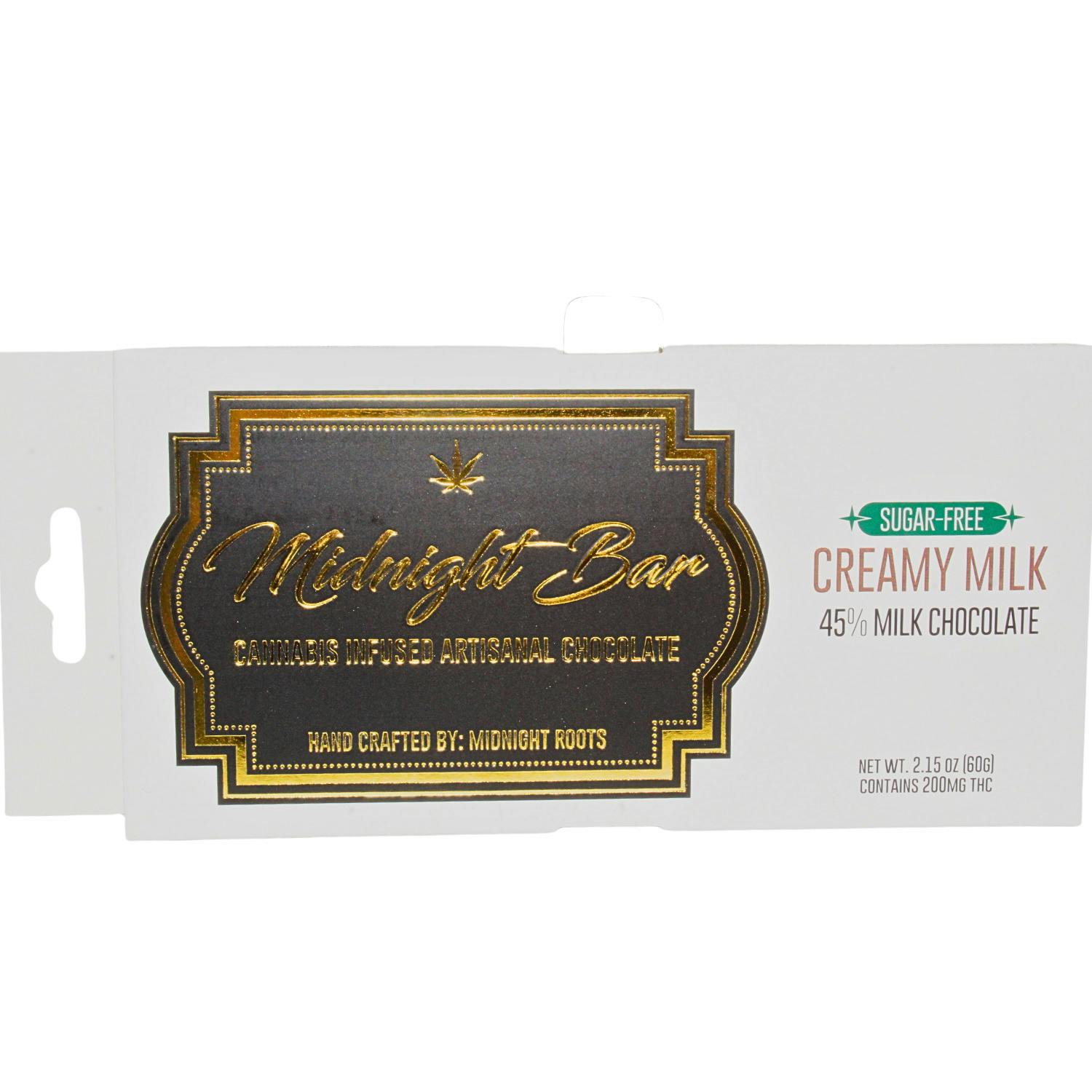 MIDNIGHT ROOTS RICH DARK CHOCOLATE 200MG SUGAR FREE MIDNIGHT BAR REC