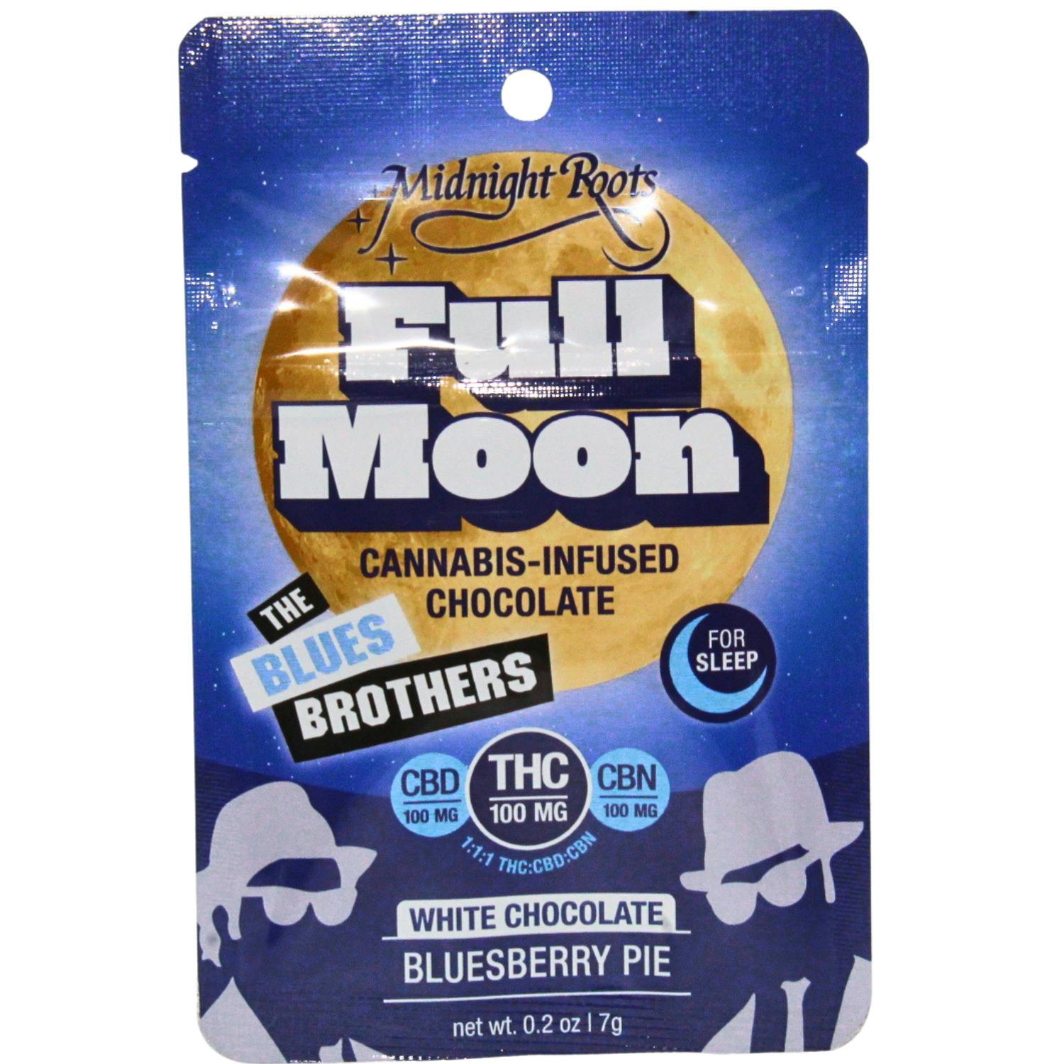 Midnight Roots | Full Moon | Bluesberry Pie CBN:CBD | Milk Choc. | 200 mg
