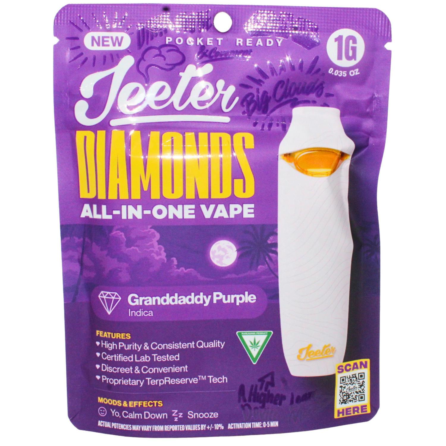 JEETER GRANDDADDY PURP 1G LIQUID DIAMOND DISPOSABLE VAPE REC
