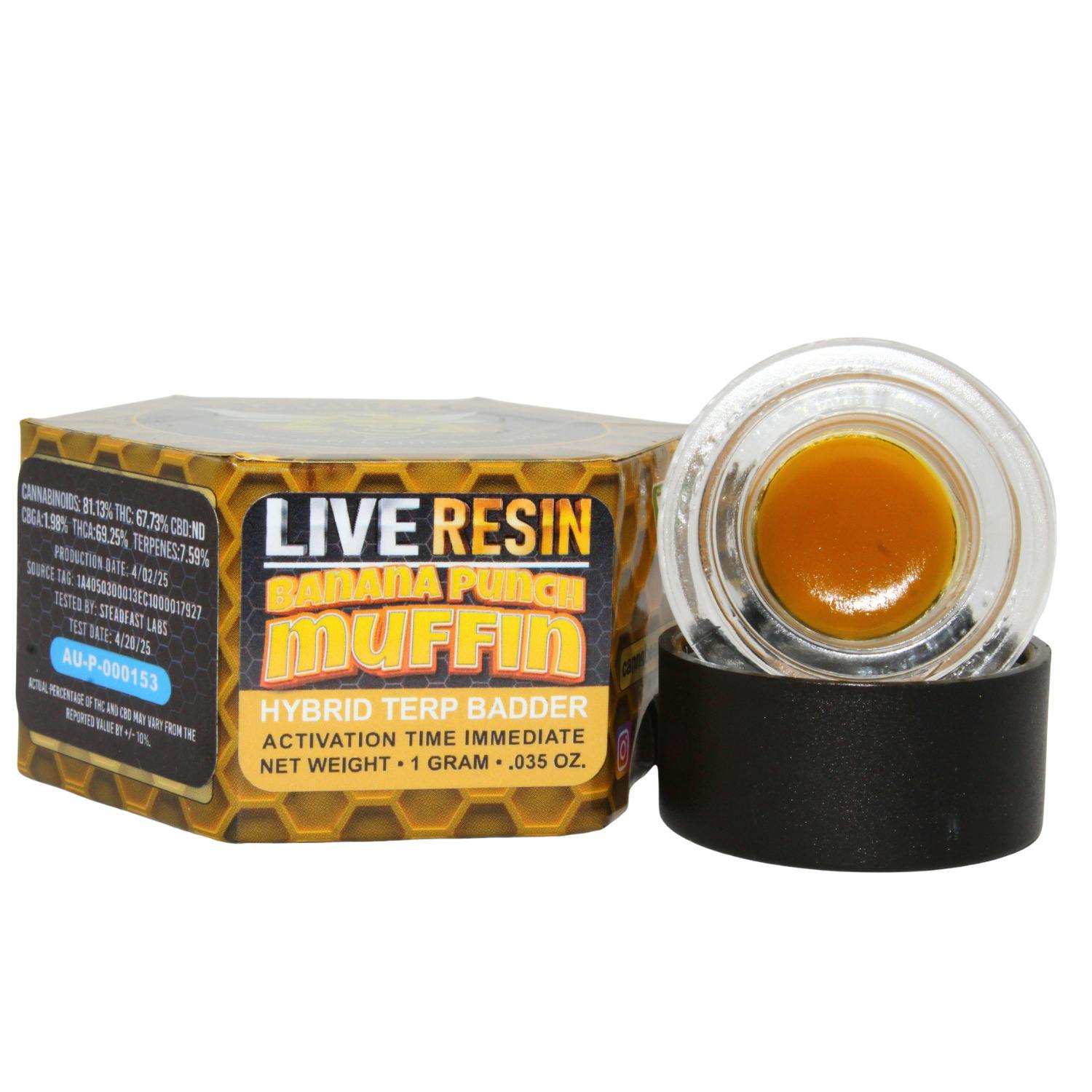 CANNABEE EXTRACTS BANANA PUNCH MUFFIN 1G LR TERP BADDER REC
