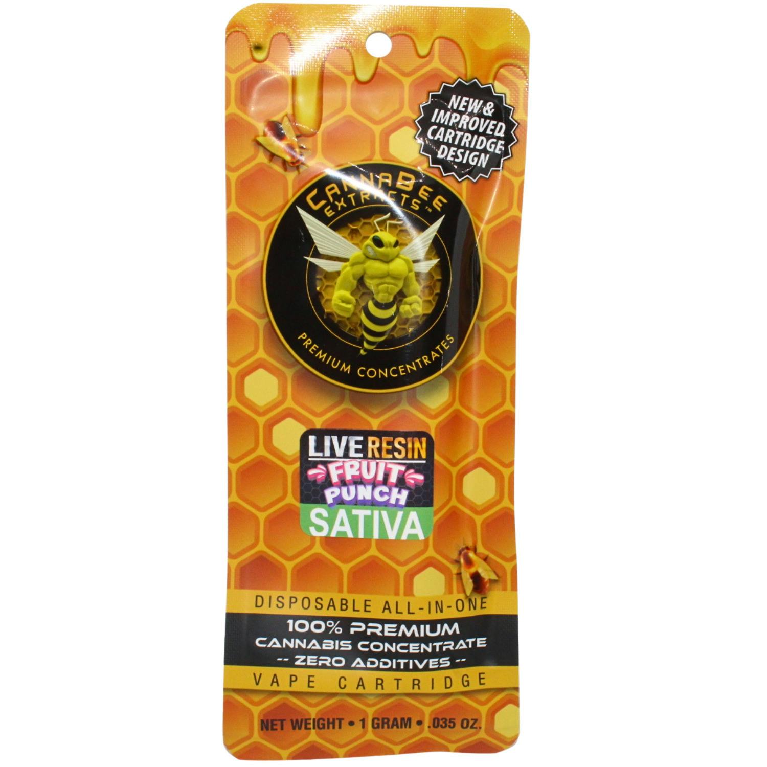 CANNABEE EXTRACTS FRUIT PUNCH 1G LIVE RESIN DISPOSABLE VAPE REC