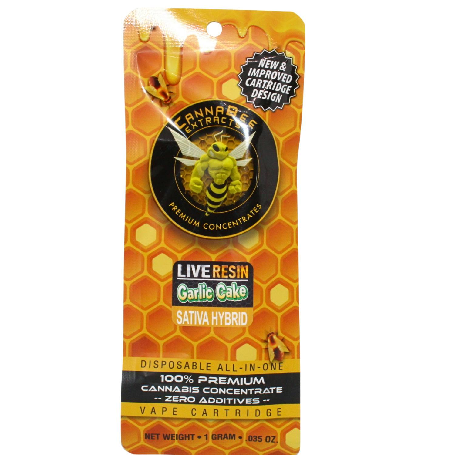 CANNABEE EXTRACTS GARLIC CAKE 1G LIVE RESIN DISPOSABLE VAPE REC