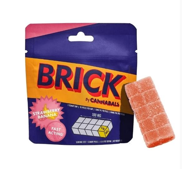 Cannabals | Gummies | Brick | Strawberry Banana | 10mg x 10ct - Group