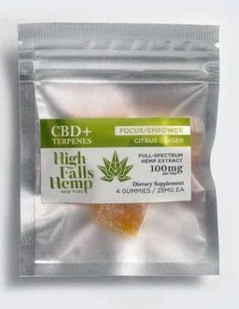 High Fall Hemp | Hemp Edibles | Focus Empower Citrus Ginger | 4pk