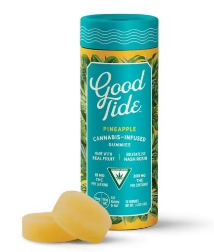 Good Tide | Infused Gummies (Edibles) | Pineapple Sativa Solventless Hash Rosin | 10mg x 10ct