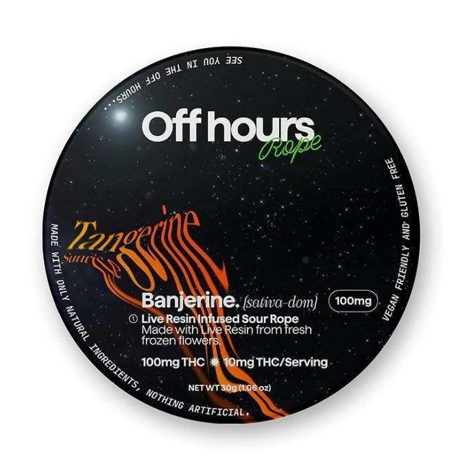 Off Hours | Live Resin Rope Edibles | Banjerine - Sour Tangerine Sunrise | 100mg