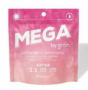 Gron | Edibles | Mega - Strawberry Lemonade | 100mg CBC / THC