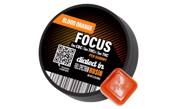 LIVE ROSIN GUMMIES - FOCUS - BLOOD ORANGE 1:1:1 CBC:THCV:THC