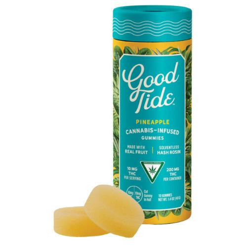Good Tide Pineapple Solventless Hash Rosin Gummies 200mg THC