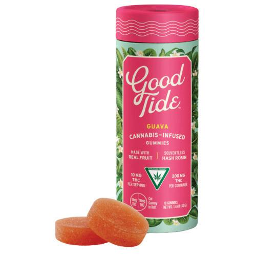 Good Tide Guava Solventless Hash Rosin Gummies 200mg THC