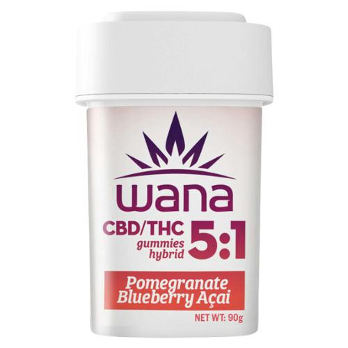 Wana Pomegranate Blueberry Acai Hybrid Gummies 500mg CBD : 100mg THC