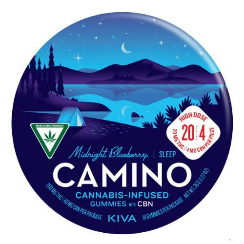 Kiva Confections Camino Midnight Blueberry Sleep Gummies 200mg THC