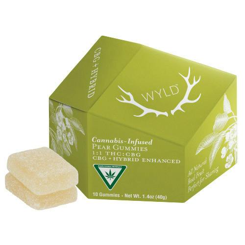 Wyld Pear Hybrid Gummies 100mg THC : 100mg CBG